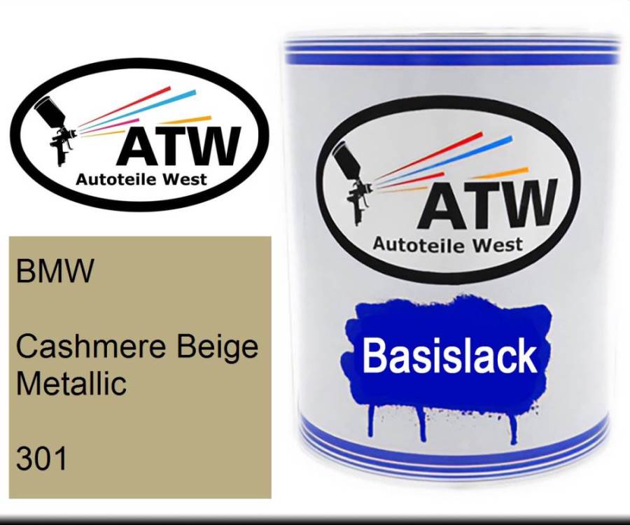 BMW, Cashmere Beige Metallic, 301: 1L Lackdose, von ATW Autoteile West.